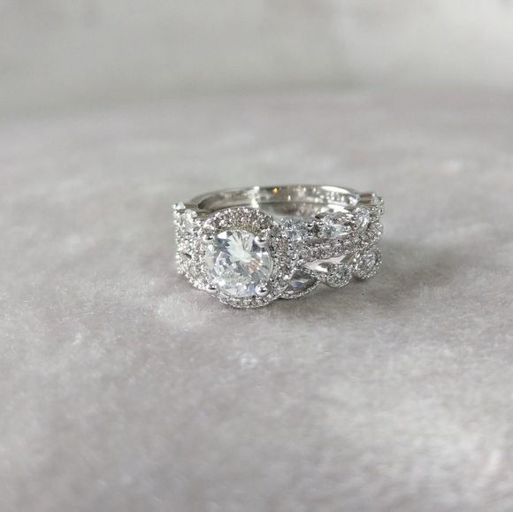 💎NEW💎3 PC S925 SIMULATED DIAMOND RING SET - Picture 8 of 10